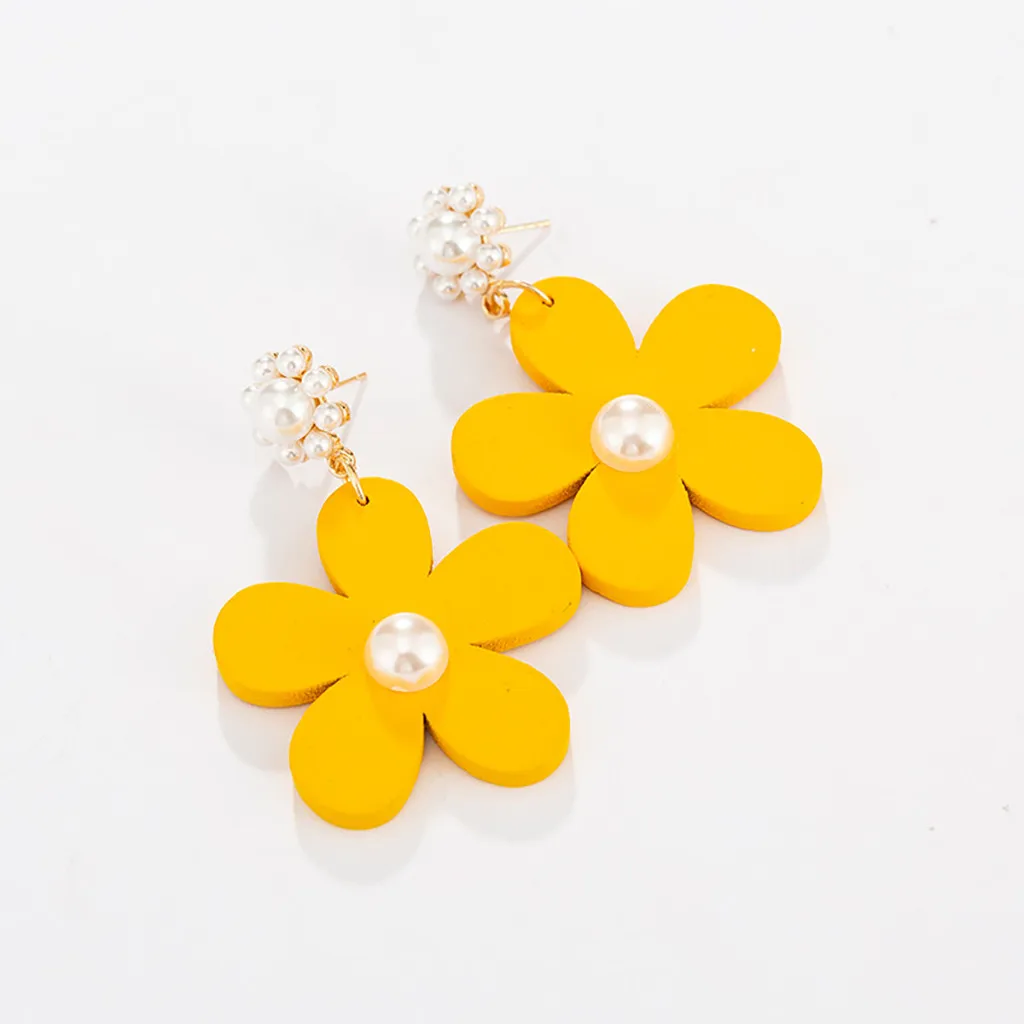 Большие желтые серьги с подсолнухом летние свежие преувеличенные ювелирные