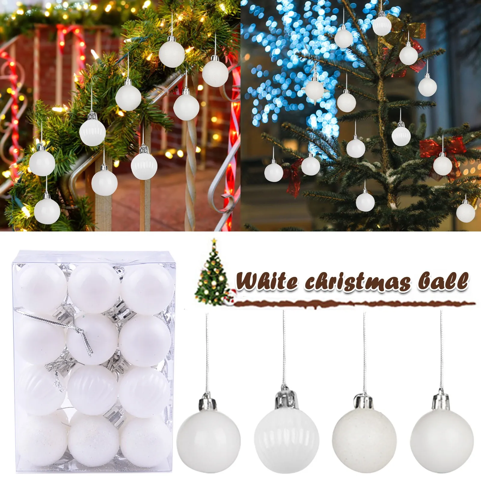 

3cm 48 Plastic Christmas Balls Christmas Tree Pendants Hanging Ornaments Xmas Tree Wall Decorations Merry Christmas Tree decor