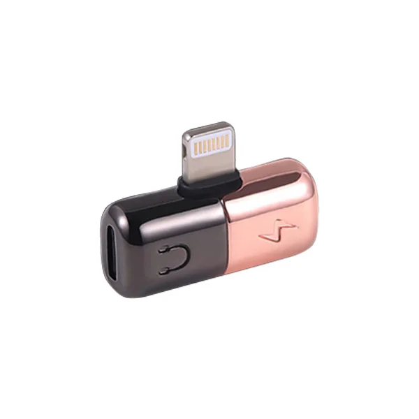 Адаптер для мобильного телефона ACCEZZ для iPhone X 8 Plus XS MAX XR Adaptador для iPhone Lighting разъем для зарядки вызова разветвитель AUX - Цвет: Black  Rose Gold