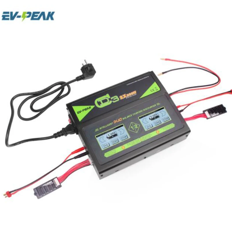 EV PEAK CD3 2x 25A/200W DUO 6S LiPo зарядное устройство с двумя сенсорными экранами|Детали и
