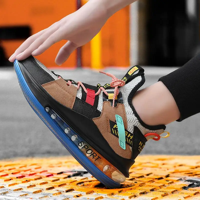 

Men's Running Shoes Retro Air Cushion Shoes Shock Absorption Sneakers Korean Version Soft Jogging Athletics Casual Sport Shoes