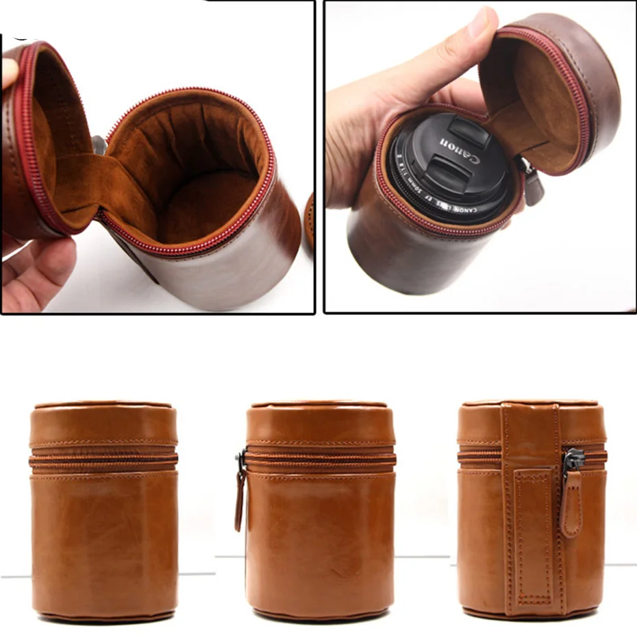 Универсальная сумка для объектива в стиле ретро жесткий чехол из искусственной