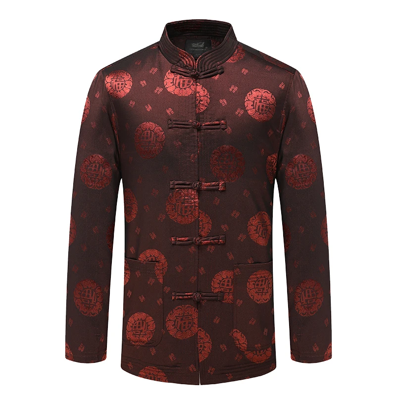 Весенне-осенняя куртка костюм Тан для мужчин среднего и пожилого возраста в