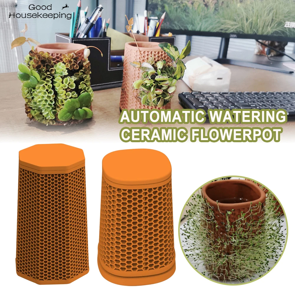 Самостоятельный цветочный горшок с системой полива керамические цветочные