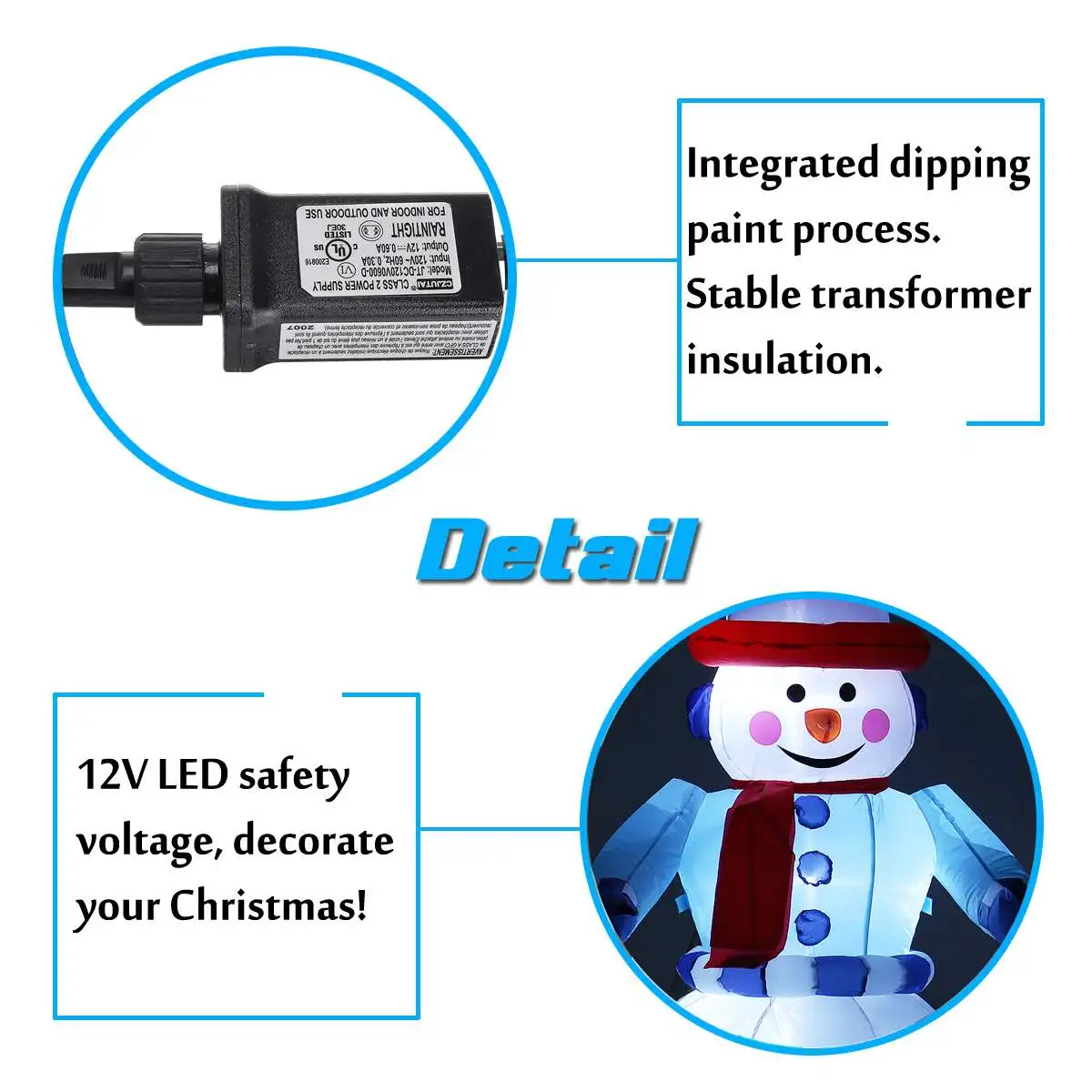 

1.8M LED Illuminated Inflatable Snowman Air Pump Inflatable Toys Indoor Outdoor Christmas Decorations Home Party Ornament Decor