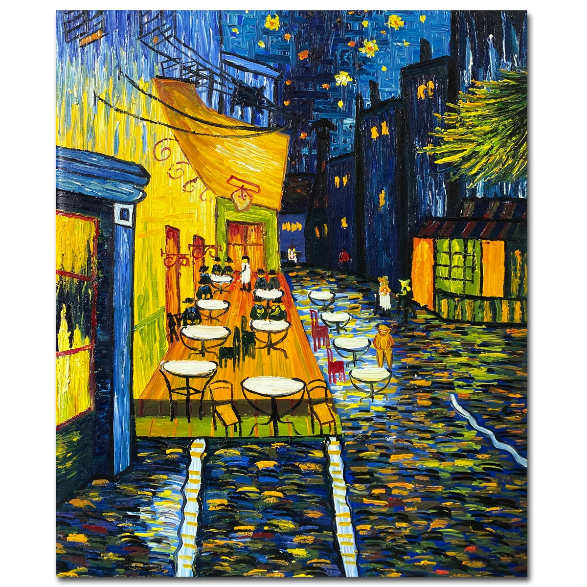

Van Gogh The Cafe Terrace on The Place Du Forum Oil Painting Hand Painted on Canvas Van Gogh Wall Art for Living Room Coffee Bar