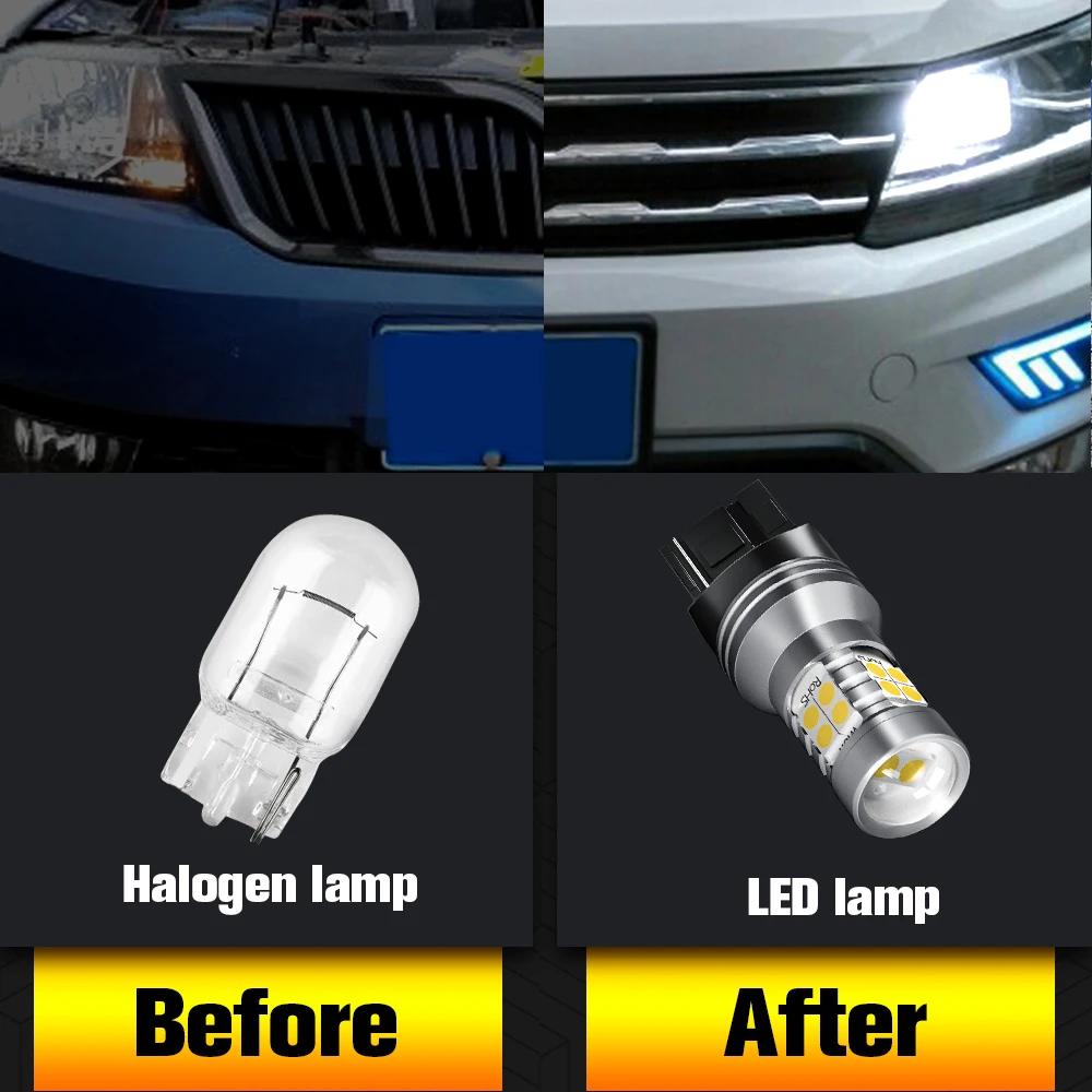 Светодиодные дневные ходовые огни 2 шт. лампа DRL Canbus W21W 7440 T20 для VW Polo 6C 2009 2010 2011 2012