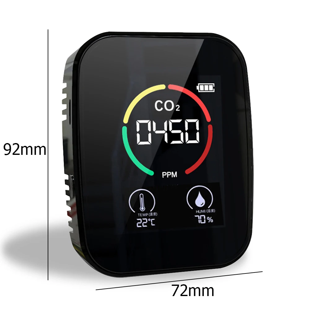 

5 in 1 Portable CO2 Meter Temperature Humidity Sensor Tester Air Quality Monitor Analyzer Carbon Dioxide Gas TVOC Detector