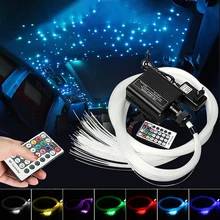 16W 12V LED Fiber Optic Starry Sky Ceiling Light For Car Roof Music Remote Control Room Ceiling Light w/150Pcs 2m*0.75mm Cables