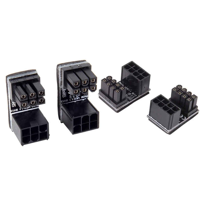 4 Pcs 180 Degree Angled Power Adapter for Desktops Image Card 2 Atx 8Pin Male to Female &amp 6Pin 6Pi | Электроника