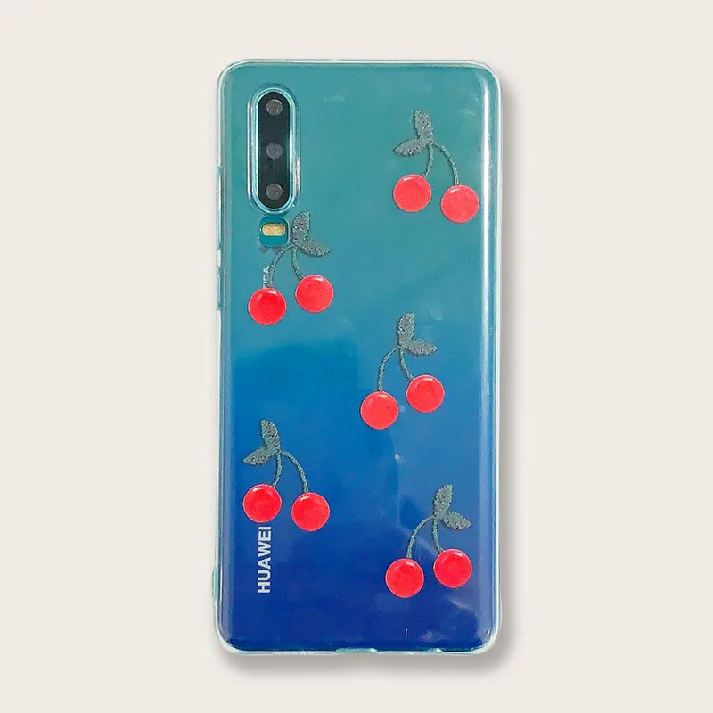 

Huawei transparent painted cherry mobile phone case for P20 / P30 / Mate 20 TPU all-inclusive mobile phone case spot