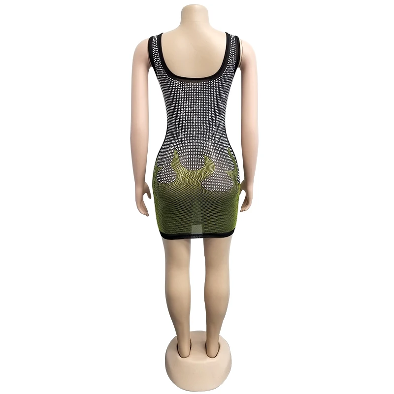 Женское облегающее платье Zoctuo с разноцветными бриллиантами без рукавов