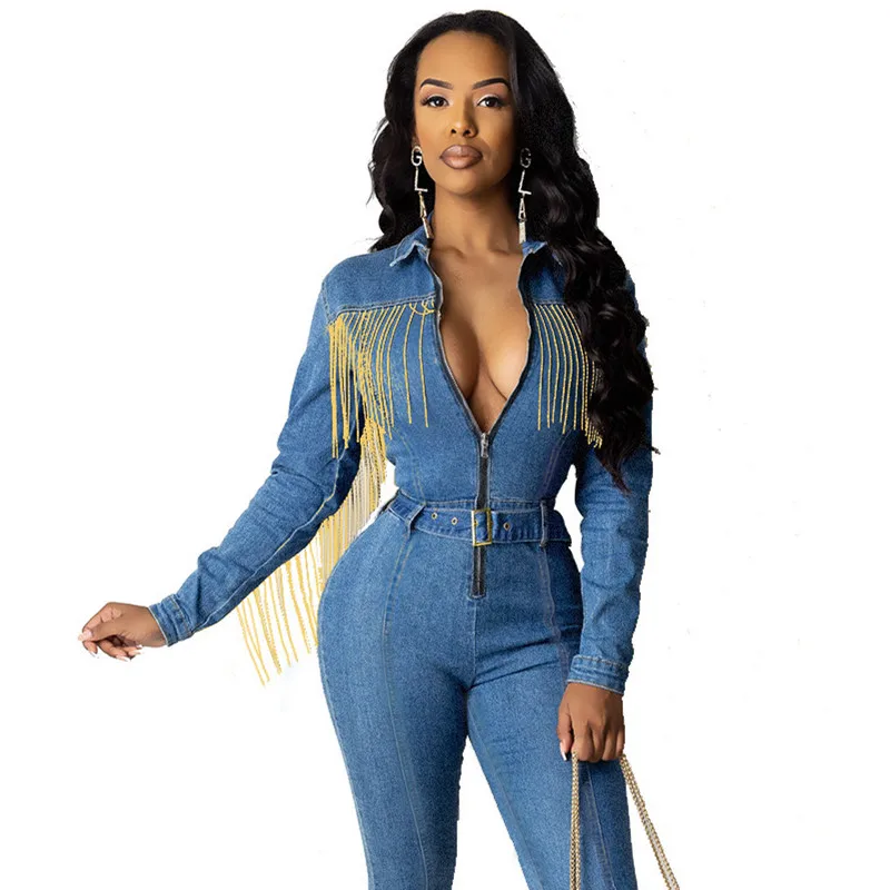 Наивысшего качества джинсовые брюки женское зауженный крой кисточкой длинный