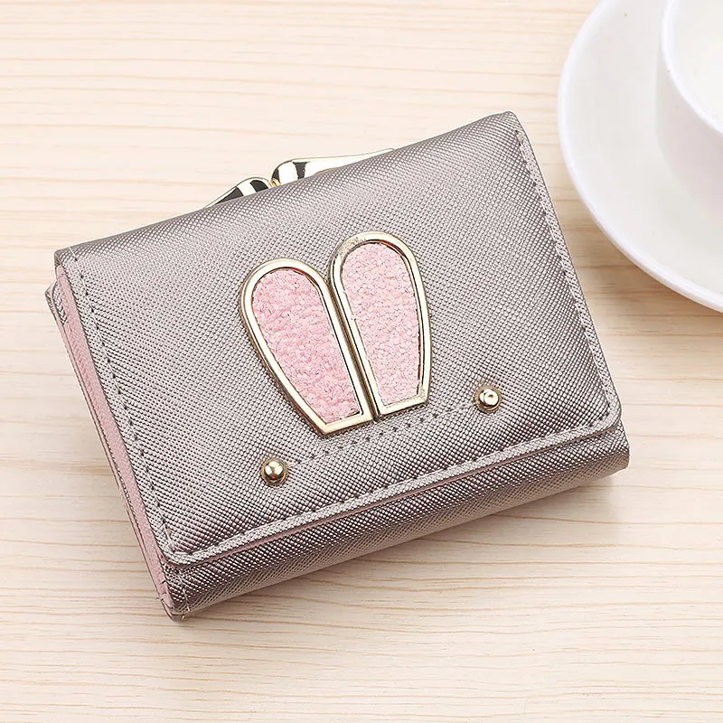 

10 Slot Women Wallet PU Leather Multi-card Hand Holding Purse Cute Rabbit Ears Credit Card Holder Organizer New