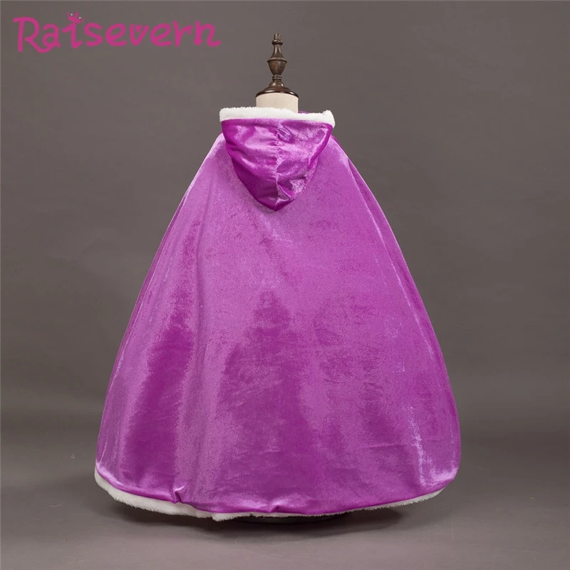Raisvern/Зимний плащ с капюшоном для девочек лоскутное платье Эльзы костюм принцессы