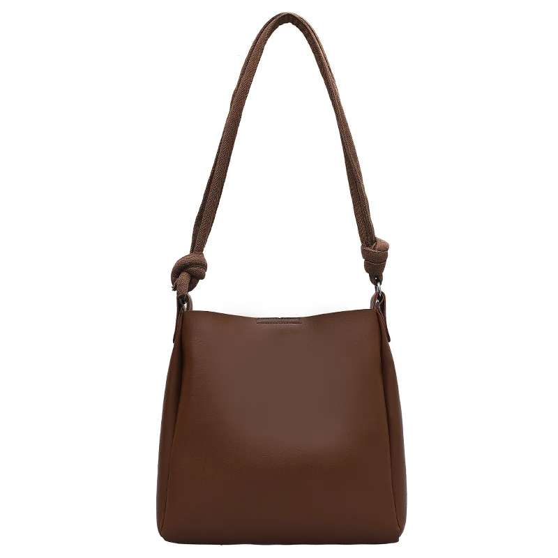 

Korean High Capacity Bag Women's 2021 New Fashion Solid Color One Shoulder Bucket Pack Casual Large Bag D939