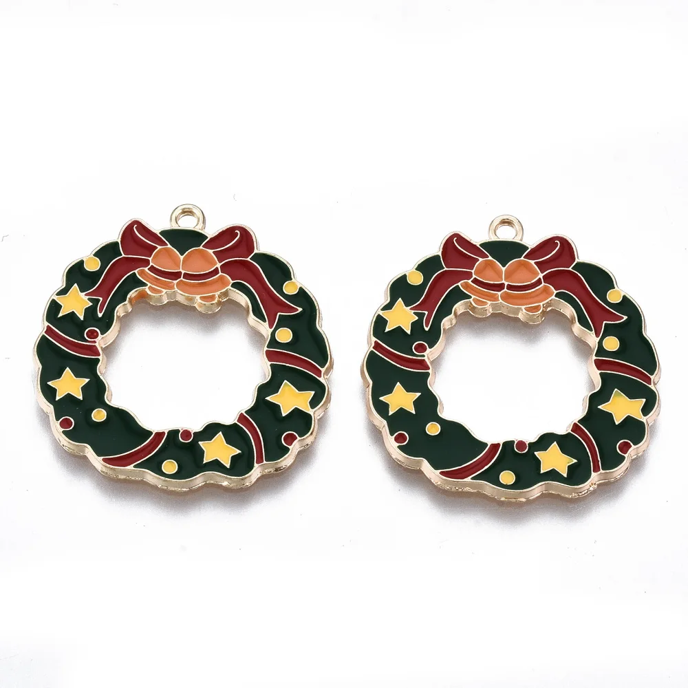 

10pcs Alloy Enamel Charms Pendant Christmas Tree for Jewelry Making DIY Necklaces Drop Earrings Handmade Keychain Craft Finding