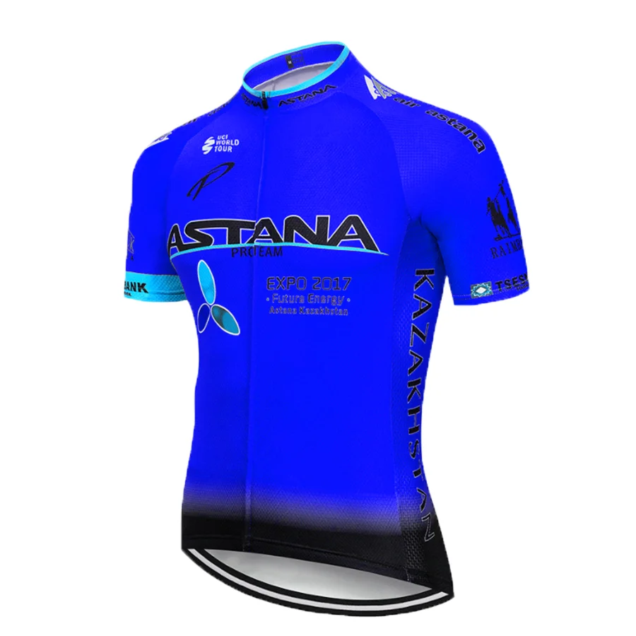 Cycling jersey Команда Астана Велоспорт Джерси Мужская короткая Джерси ropa ciclismo hombre ciclismo велосипедная Одежда Набор велосипедная одежда 16D гелевая накладка - Цвет: Cycling jersey