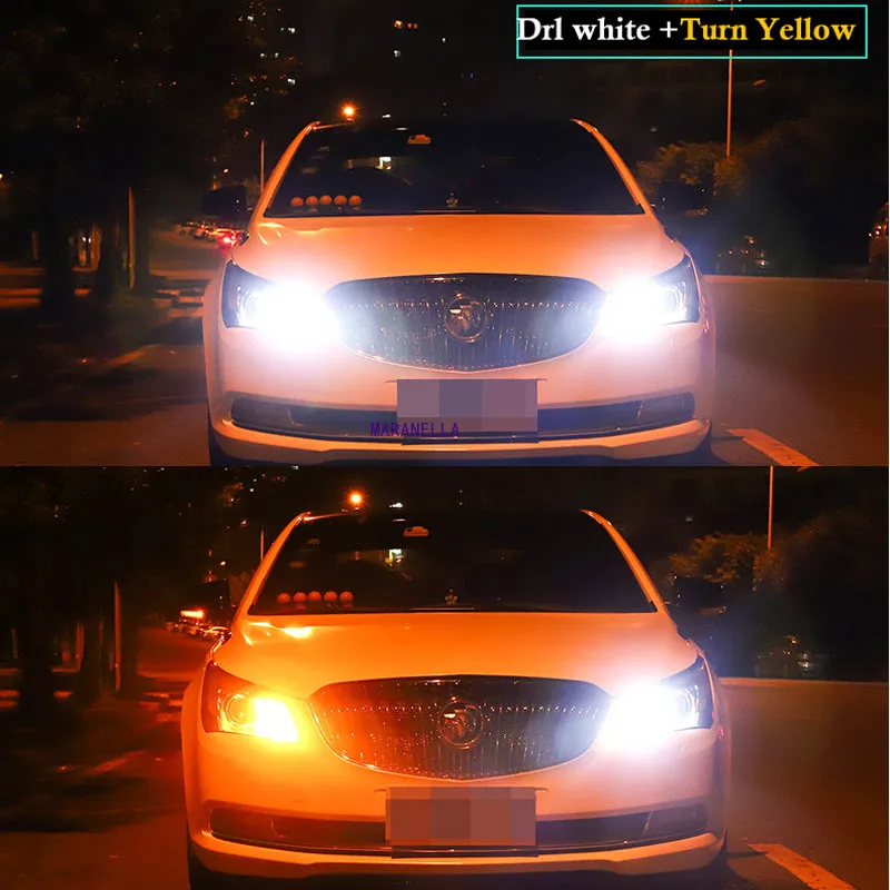 

Canbus LED DRL 21W PY21W BA15S BAU15S T20 7440 W21W T25 3156 3157 Yellow Turn Signal Light Dual Mode Daytime Running Light 12V