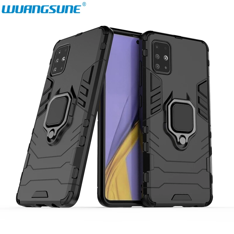 

For Samsung Galaxy A51 A71 4G/5G A90 A30 A20S A10S Ring mobile phone case car bracket anti-fall protection cover