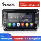 Автомагнитола Podofo, мультимедийный плеер на Android 10,0, с GPS, для VWVolkswagenGolfPassatb7b6SkodaSeatOctaviaPoloTiguan, типоразмер 2 Din