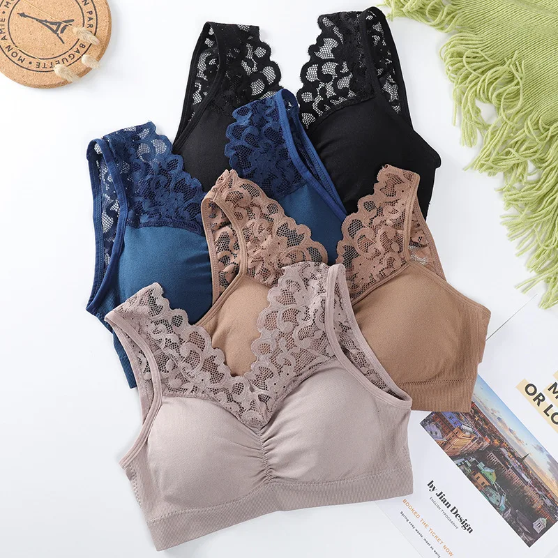 

Popular fengzhixin lace seamless back wrapped breast bra girl without steel ring