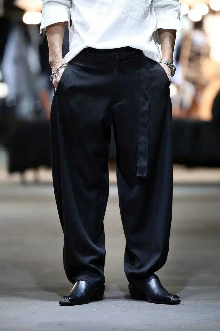

Wide Leg Pants Men's New Solid Color Loose Four Seasons Harem Casual Feet Trousers Korean Trend Young People Large Size Clothes