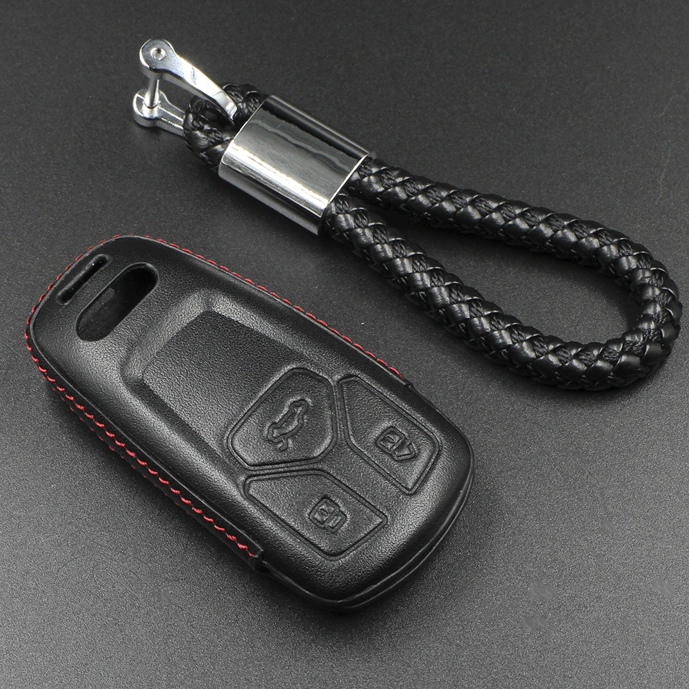 Кожаный чехол для автомобильных ключей OkeyTech защитный Audi A4 A4L 8S 2017 2016 Allroad B9 Q5 Q7 TT TTS