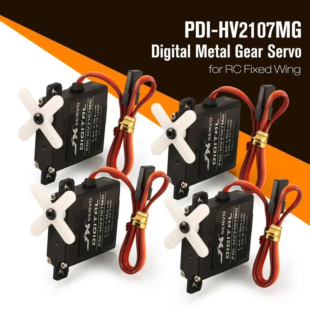 

4PCS JX PDI-HV2107MG 7.9kg Steering Torque Mini Digital Metal Gear Core Servo for RC Fixed Wing Airplane Plane