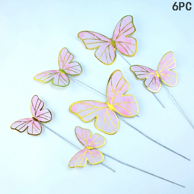 

Butterfly Cake Topper Beauty Cake Decor Wedding Party Cake Decor Birthday Cupcake Topper Happy Birthday Decor Kids Girl Pink Blu