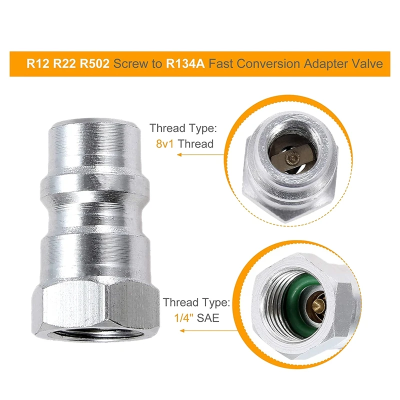 

Air Conditioner A/C Oil Dye Injector Low Side Quick Coupler R134A Refrigerant Charging Hose Gauge R12 to R134A Adapter