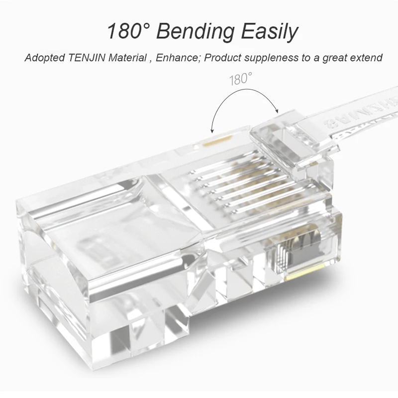Модульный разъем SAMZHE Cat5e RJ45 8P8C для Ethernet кабеля Позолоченные Обжимные разъемы CAT 5e