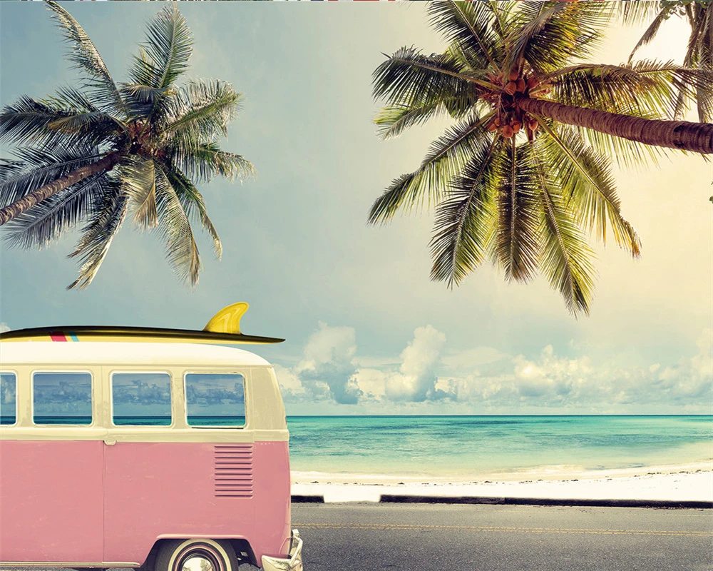 

3d Photo Curtain 3d Living Room Curtain Beautiful Seaside Coconut Tree Scenery Romantic Modern Decoration 3d Blackout Curtains