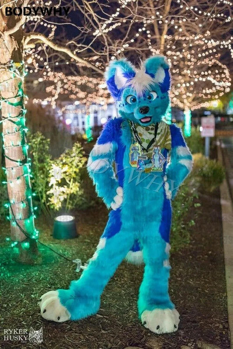2020 нового дизайна с рисунком лисы собаки Хаски Фурсьют пушистый костюм талисмана