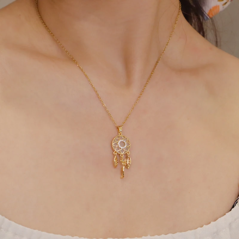 Женское Ожерелье Ловец снов из титановой стали с опалом 2021 | Украшения и