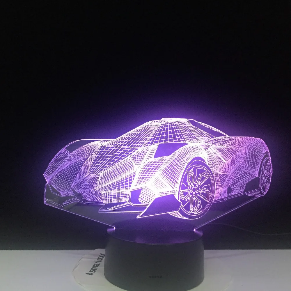 Научная фантастика автомобиля концепция автомобиля 3D лампа на батарейках реалистичный подарок для ребенка светодиодный ночник лампа по индивидуальному заказу дропшиппинг