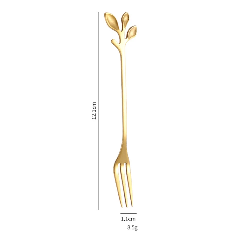 

Creative Stainless Steel Leaf Spoon Coffee Stirring Spoon Gift Spoon Cute Dessert Spoon Fruit Fork Kitchen Tableware 1pcs