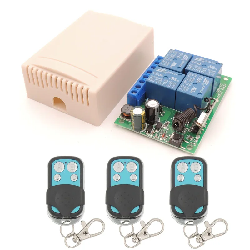 1RC 3B Пульт дистанционного управления 433Mhz 220V 4CH 10A rf переключатель релейный приемник и передатчик для пульт дистанционного управления для гаража и дистанционного светового переключателя - Цвет: 1RC 3B