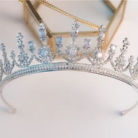 gs11539 new style zircon bridal crown tiara elegant rhinestone wedding headpiece classic high end princess wedding hairpiece