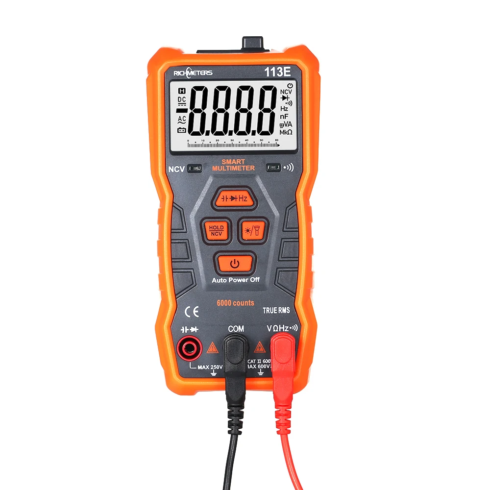 RICHMETERS RM113E NCV Digital Multimeter 6000 Counts Auto Ranging AC/DC Voltage Temperature Measuring Meter VS RM113A RM113D | Инструменты