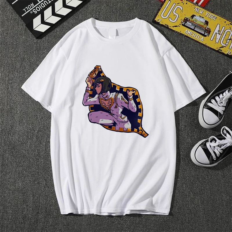 Showtly аниме рубашка Camisetas Jojos манга невероятные приключения Harajuku уличная одежда