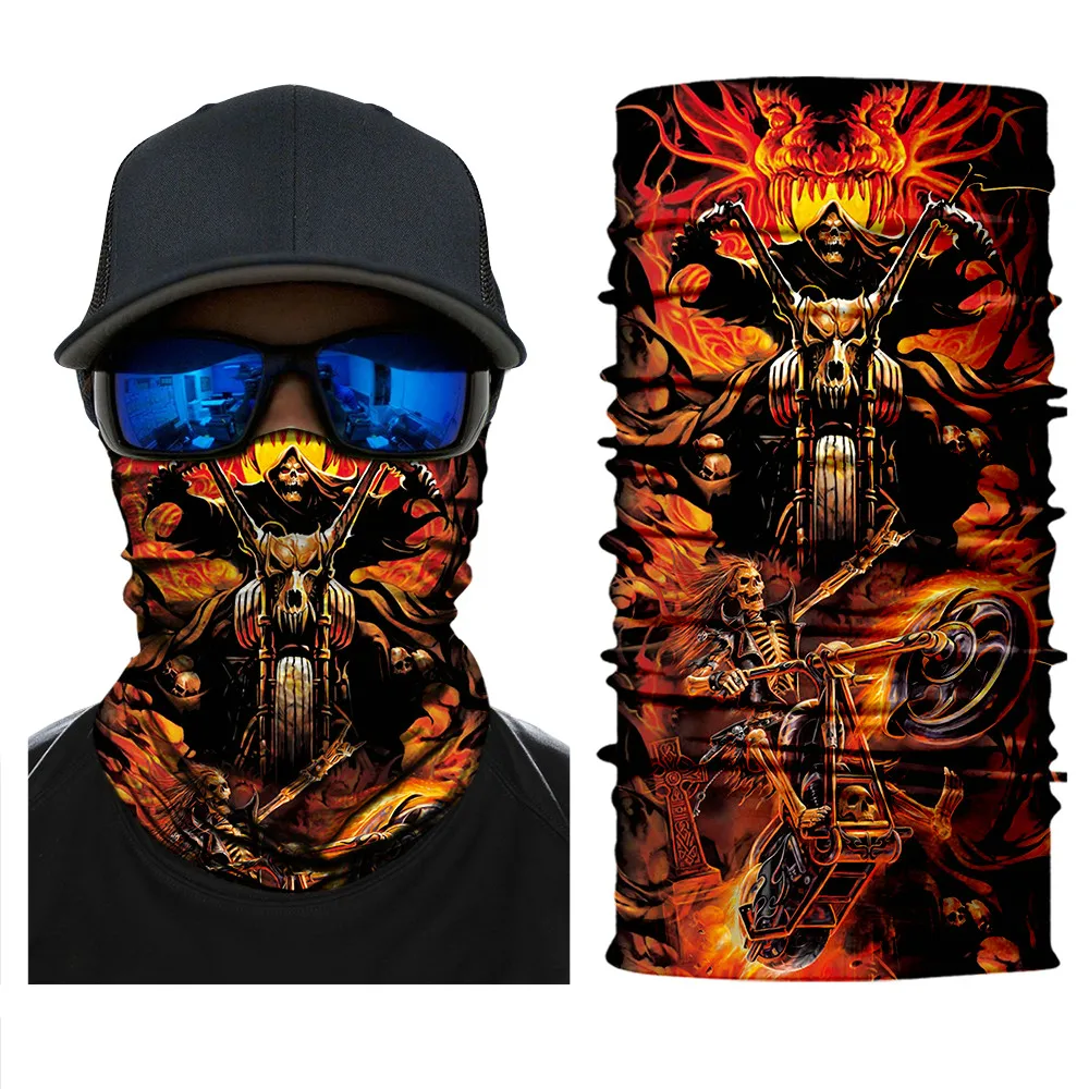 Мотокросс шарф бандана призрак мото Балаклава Лицо Durag щит Тактическая Маска