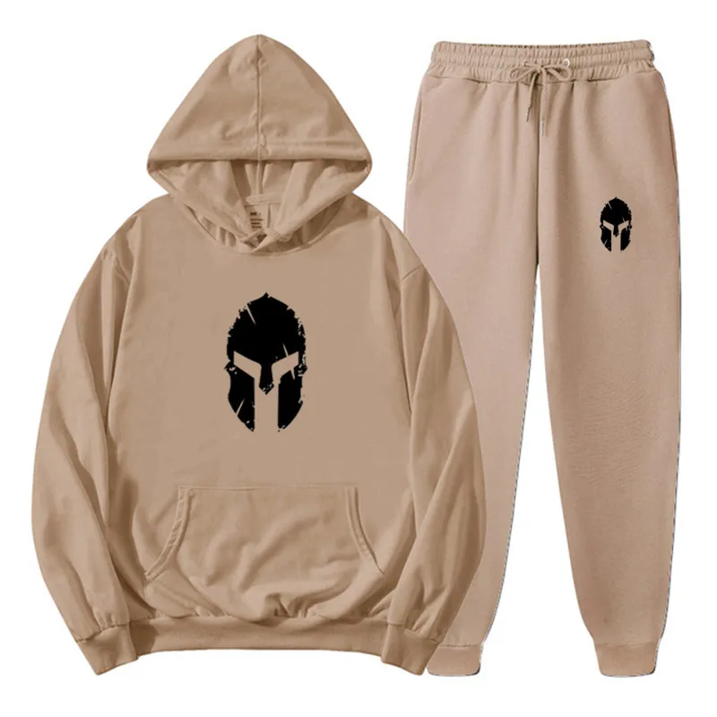 

2021 Spring and Autumn Pure Cotton Printed Men's and Women's Funny Tops + Pants Casual Hoodie Sweatpants Pure Color Unisex Hoodi