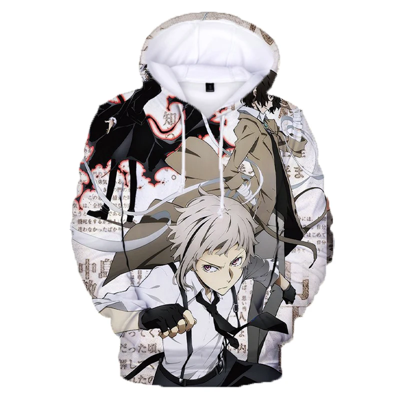 Толстовка с капюшоном для мужчин и женщин аниме бродячие псы Свитшот в стиле хип