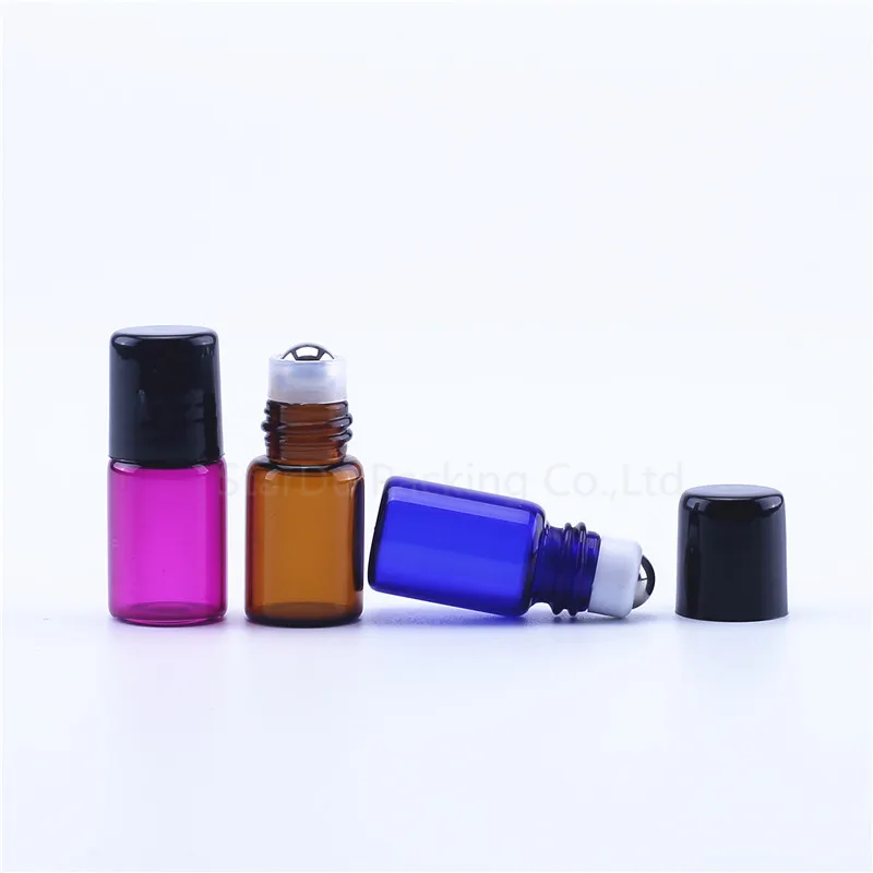 5 шт. упак. 2 мл Янтарный синий зеленый тонкий стеклянный рулон на бутылке пробный