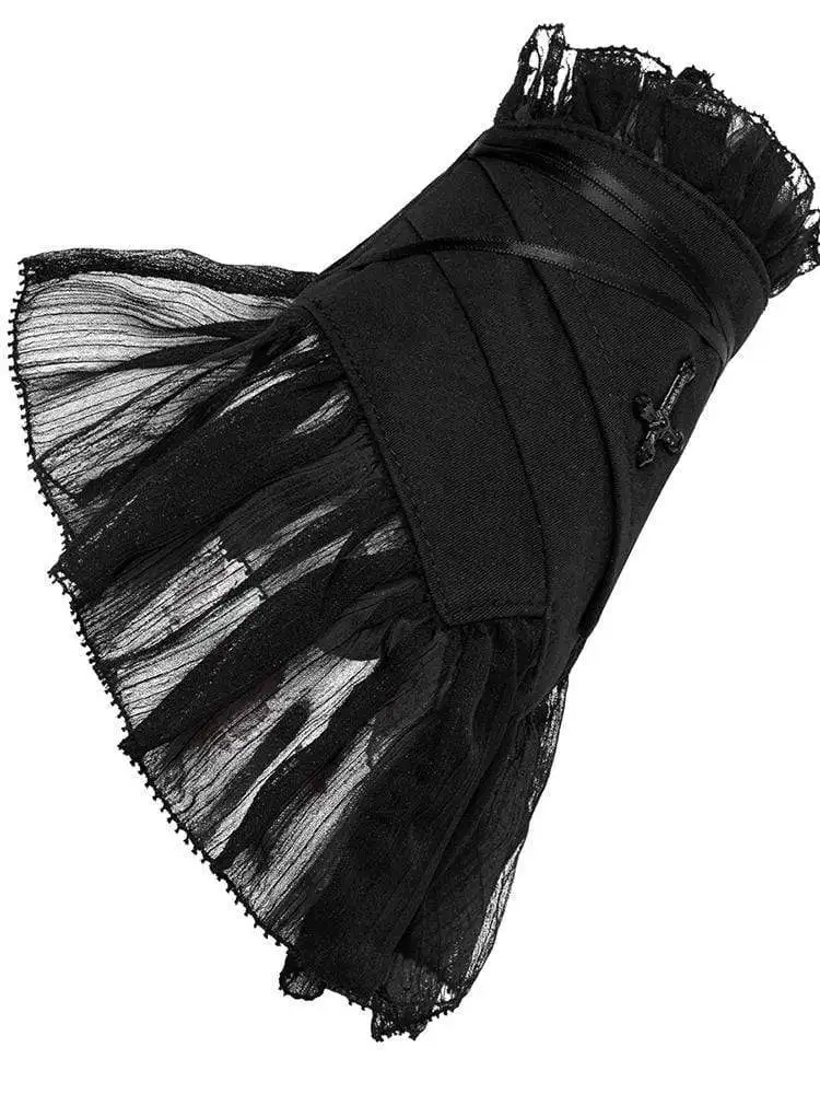 Панк рейв женские готические крест дизайн перчатки из сетки PS 168|Женские