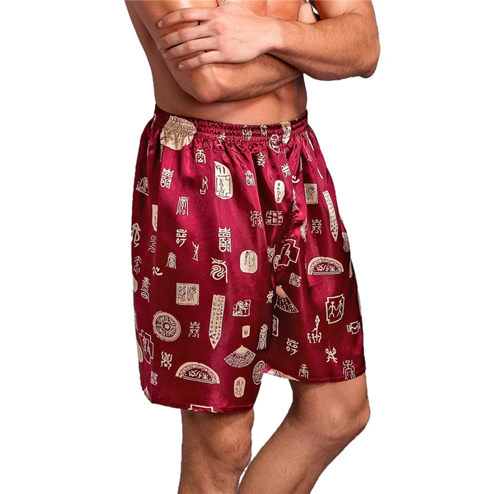 

Mens Silk Satin Pajamas Pyjamas Pants Sleep Bottoms Nightwear Side Split Loose Shorts Lounge Pajama Bottoms Men's Sexy Underwear