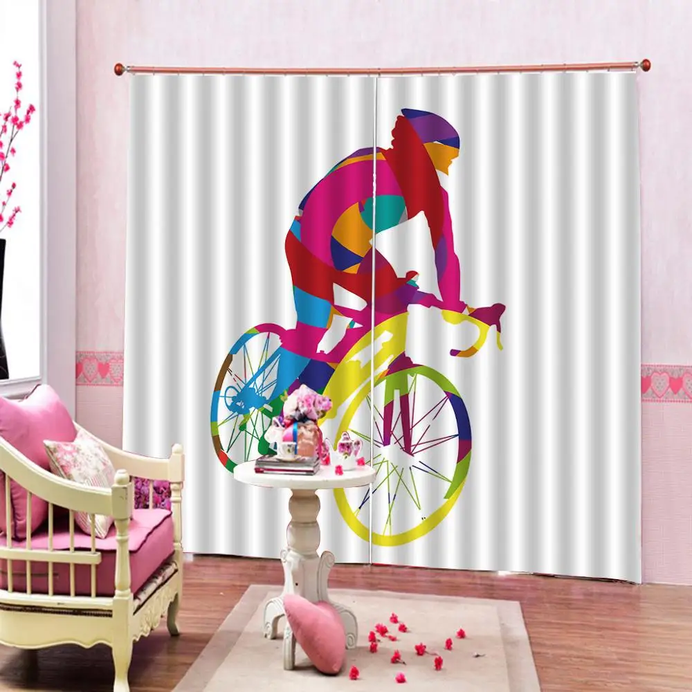 Пользовательские Фитнес Спорт Велоспорт занавес цифровой печати для гостиной