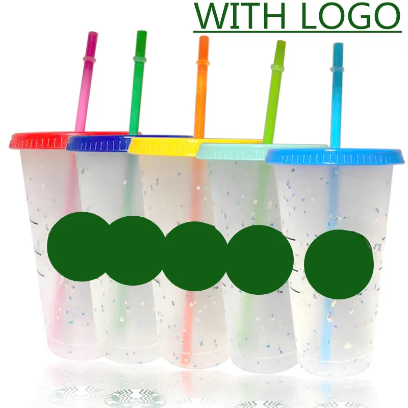 700 мл соломенная чашка с крышкой логотипом многоразовые Цвет изменение для