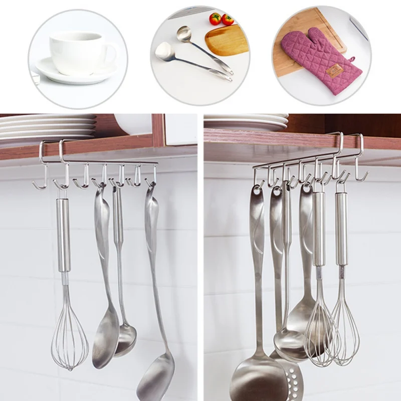 Металлический 12 крючков подстаканник повесить Кухня тумба под полка